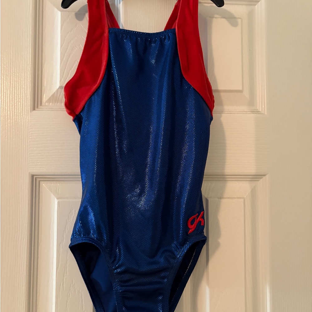GK Blue and Red Patriotic Athletic Leotard